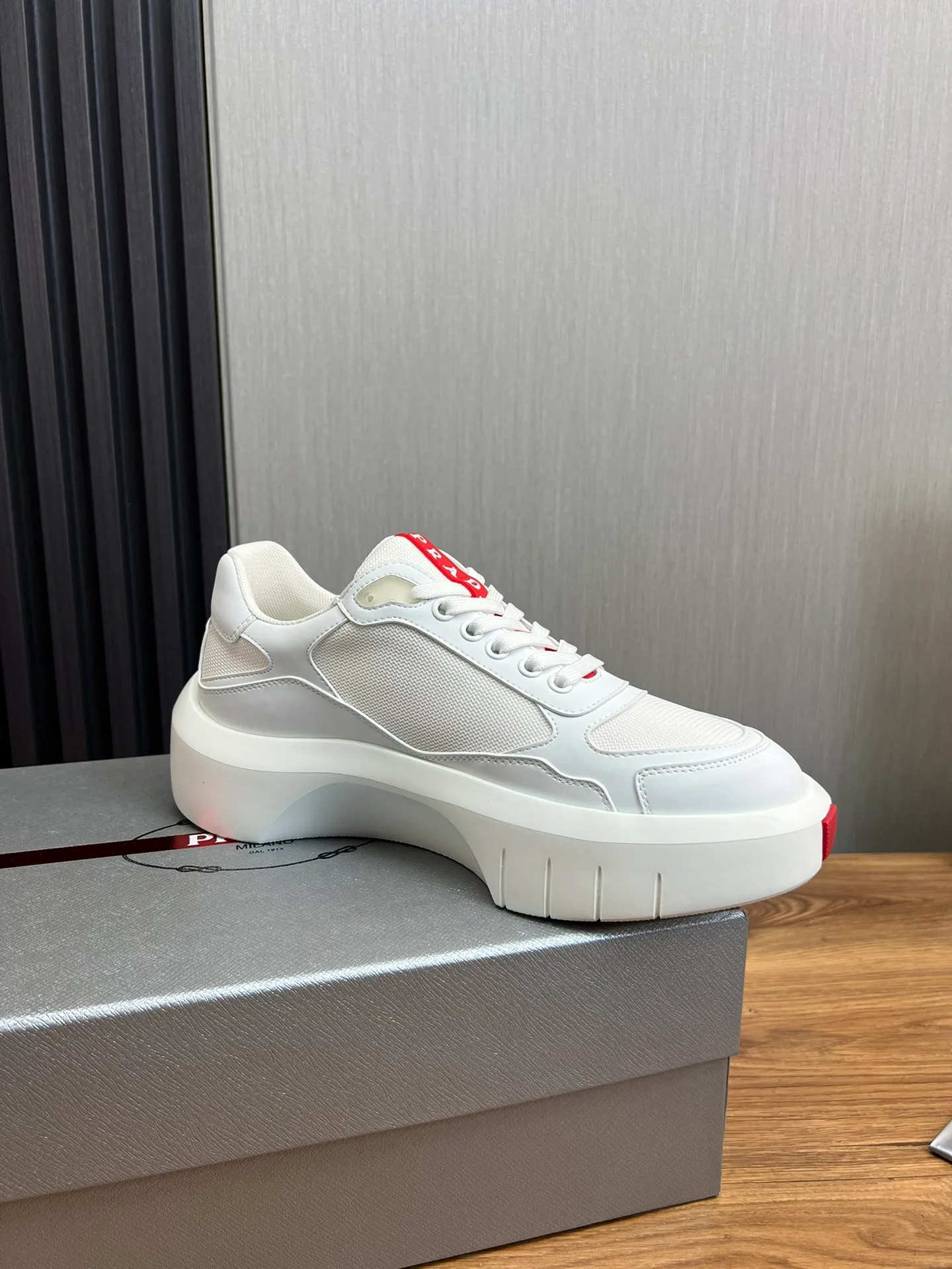 Men's shoes 💰620💰 [PRADA] Men's shoes are popular in the counter, official website is synchronized, high-quality shipments ✔️Original cowhide stitching mesh + cowhide lining, 1🆚1 replica, original original bottom, 38-45 (45 customized, non-refundable)